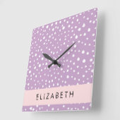 Lila Dalmatische Vlekken, Dalmatische Stippen, Jou Vierkante Klok (Hoek)