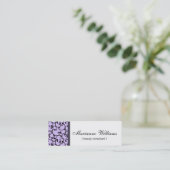 Lila Damask Beauty Micro Mini Visitekaartjes (Staand voorkant)