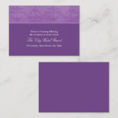 Lila Damask Reception Enclosure Informatiekaartje (Voorkant / Achterkant)