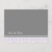 Lila Damask Save the Date Wedding Briefkaarten (Achterkant)