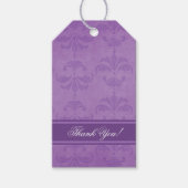 Lila Damask Wedding Bedankt Cadeaulabel (Voorkant)