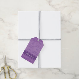 Lila Damask Wedding Bedankt Cadeaulabel