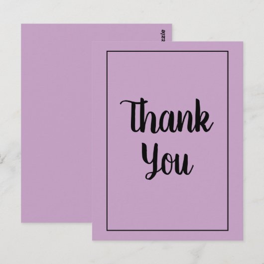 Lila dank briefkaart (Voorkant / Achterkant)