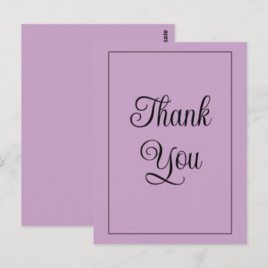 Lila dank briefkaart (Voorkant / Achterkant)
