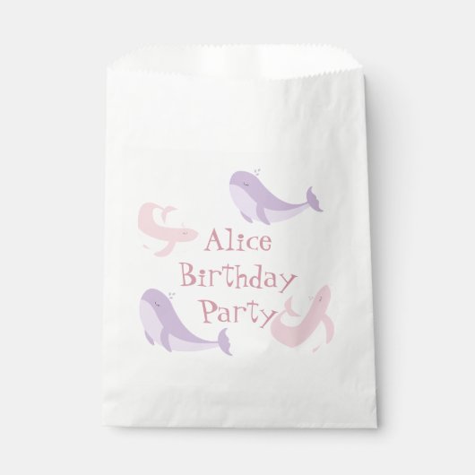 Lila deeg van walvisroze zeebaars bedankzakje (Voorkant)