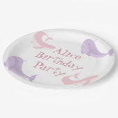 Lila deeg van walvisroze zeebaars papieren bordje (Gekanteld)