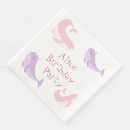 Lila deeg van walvisroze zeebaars servet (Hoek)