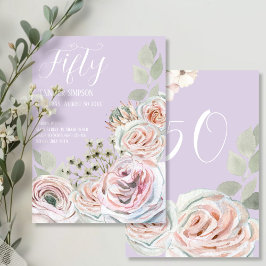 Lila Delicate waterverf bloem palepink Verjaardag Kaart