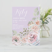 Lila Delicate waterverf bloem palepink Verjaardag Kaart (Staand voorkant)