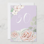 Lila Delicate waterverf bloem palepink Verjaardag Kaart (Achterkant)