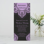 Lila demask op black Retirement Party nodigt uit Kaart (Staand voorkant)