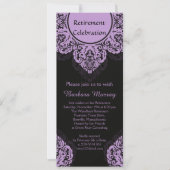 Lila demask op black Retirement Party nodigt uit Kaart (Voorkant)