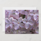 Lila denkdienst begrafenisuitnodiging kaart (Voorkant)