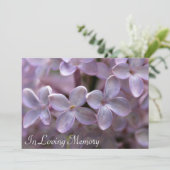 Lila denkdienst begrafenisuitnodiging kaart (Staand voorkant)