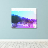Lila digitaal_kunstlandschap canvas afdruk (Insitu (Houten vloer))