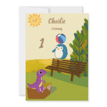 Lila Dino in het park