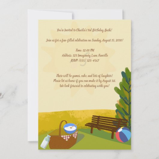 Lila Dino in het park Kaart (Achterkant)