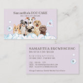 Lila Dog Spa Salon Zittend Zwemmen Grooming Visitekaartje (Voorkant / Achterkant)