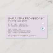 Lila Dog Spa Salon Zittend Zwemmen Grooming Visitekaartje (Achterkant)