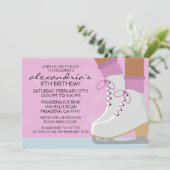 Lila donkerhuid Schaats geeft ijsschaatsen Kaart (Staand voorkant)