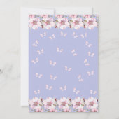 Lila draaien van een kleine vlinder 1e verjaardag kaart (Achterkant)