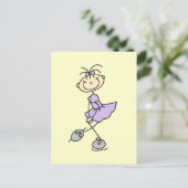 Lila dress-tekenfilmpjes voor Skater-overhemden en Briefkaart (Staand voorkant)