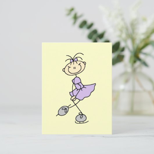 Lila dress-tekenfilmpjes voor Skater-overhemden en Briefkaart (Staand voorkant)