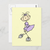 Lila dress-tekenfilmpjes voor Skater-overhemden en Briefkaart (Voorkant / Achterkant)