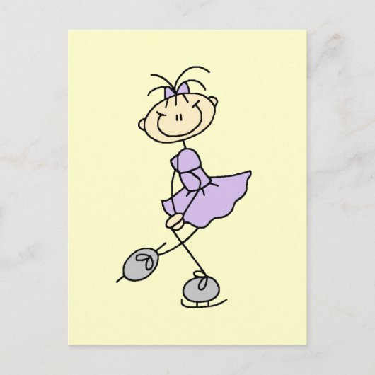 Lila dress-tekenfilmpjes voor Skater-overhemden en Briefkaart (Voorkant)