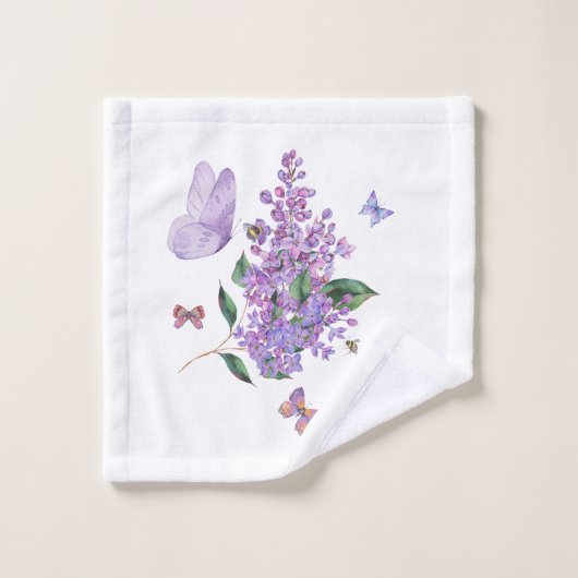 Lila dromen en vlinderfluisteringen bad handdoek (Wasdoekje)