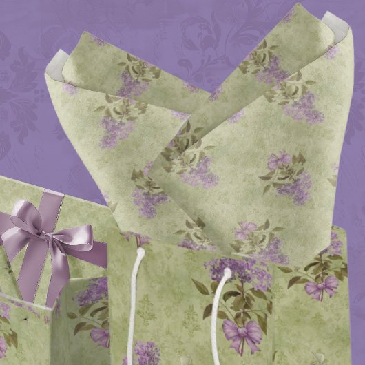Lila Dromen Stijl Groene Damask Decoupage Tissuepapier