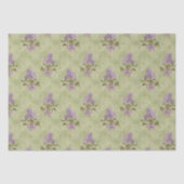 Lila Dromen Stijl Groene Damask Decoupage Tissuepapier (Voorkant)