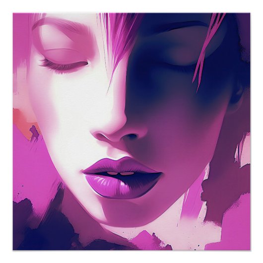 Lila droomfluistering - sereen, etherisch, Paarse Perfect Poster (Voorkant)