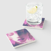 Lila droomfluistering - sereen, etherisch, Paarse Stenen Onderzetter (Zijkant)