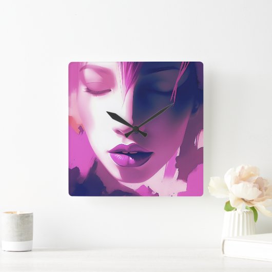 Lila droomfluistering - sereen, etherisch, Paarse Vierkante Klok (Huis)