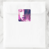 Lila droomfluistering - sereen, etherisch, Paarse Vierkante Sticker (Tas)