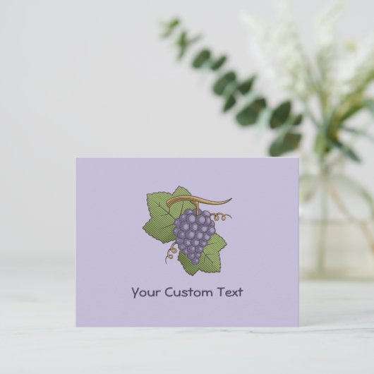 Lila druiven briefkaart (Staand voorkant)