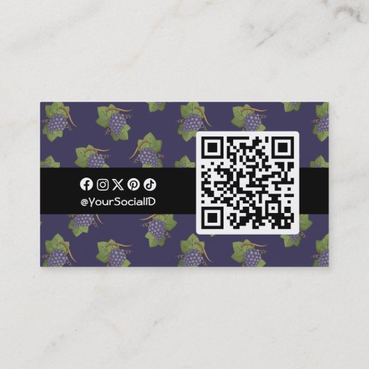 Lila druiven visitekaartje (Achterkant)