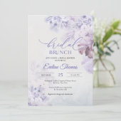 Lila duitse paarse blauwroze bridale brunch kaart (Staand voorkant)