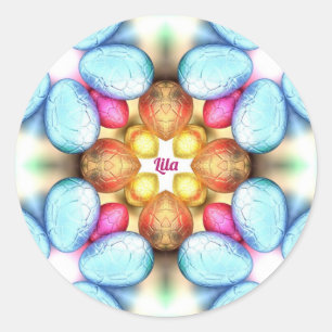 LILA EASTER ~WOW!  eitjes voor paasschenken ~ Ronde Sticker