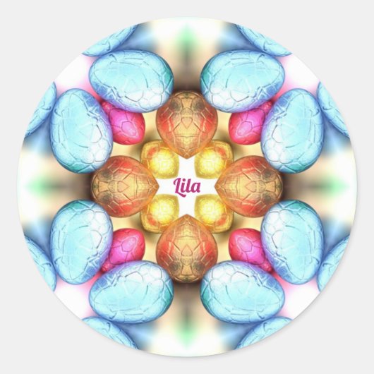 LILA EASTER ~WOW!  eitjes voor paasschenken ~ Ronde Sticker (Voorkant)