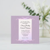 Lila eenvoud Traditionele huwelijksuitnodiging Kaart (Staand voorkant)