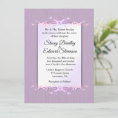 Lila eenvoud Traditionele huwelijksuitnodiging Kaart (Staand voorkant)