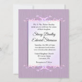 Lila eenvoud Traditionele huwelijksuitnodiging Kaart (Voorkant)