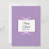 Lila eenvoud Traditionele huwelijksuitnodiging Kaart (Achterkant)