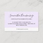 Lila eenvoudig ontwerp met rechthoekig lijst visitekaartje (Achterkant)