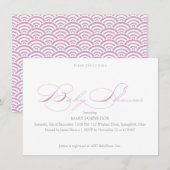 Lila Eenvoudige uitnodiging tot Baby shower (Voorkant / Achterkant)