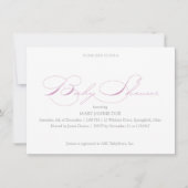 Lila Eenvoudige uitnodiging tot Baby shower (Voorkant)