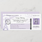 Lila Eiffeltorenavond in het verjaardagsfeest Kaart (Voorkant / Achterkant)