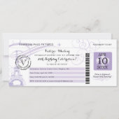 Lila Eiffeltorenavond in het verjaardagsfeest Kaart (Voorkant)